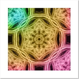 Elegant rainbow kaleidoscopes Posters and Art